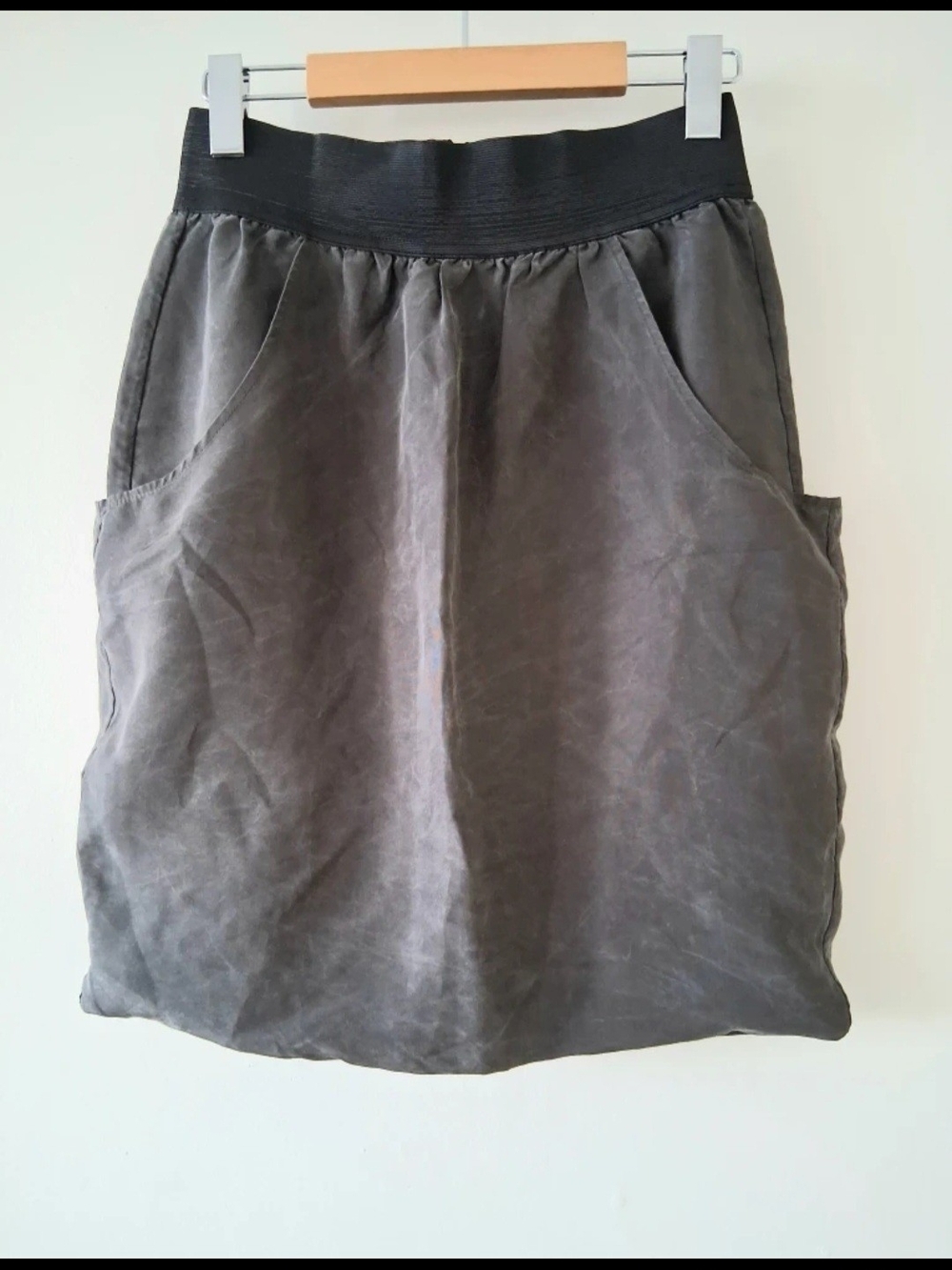 Wilfred 100% Silk Washed Gray Skirt, Women Sz S/M
